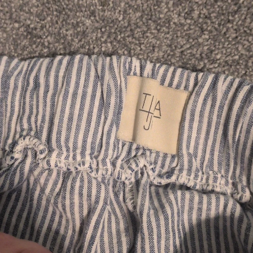 Tina Jo Blue & White Striped Linen Pants Size Small - Picture 3 of 5